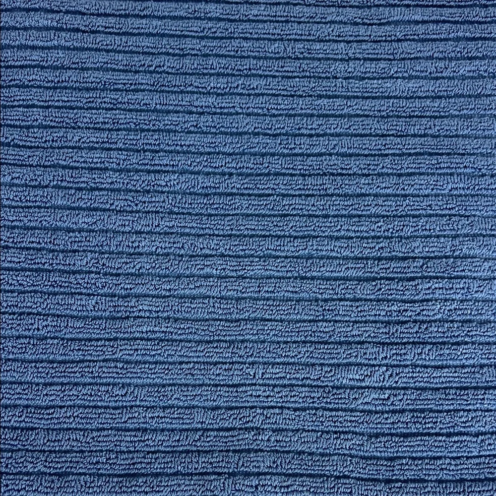 2 Pc Rachel Zoe Bath Towels Oversized Blue Ribbed Soft 100% Cotton NEW